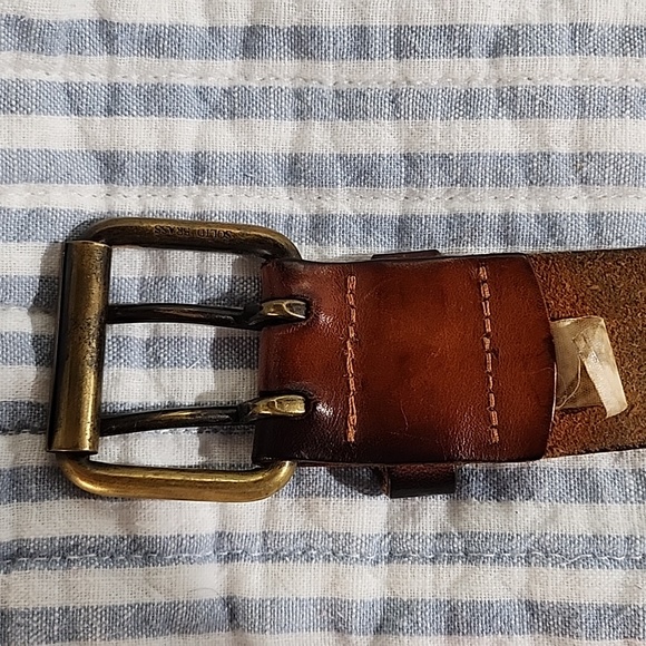 Brown leather belt - Picture 6 of 7